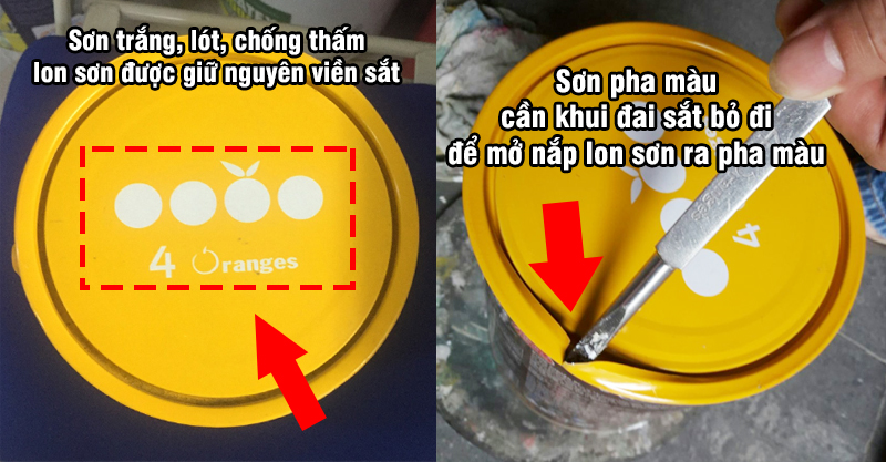 khui nap lon son de pha mau