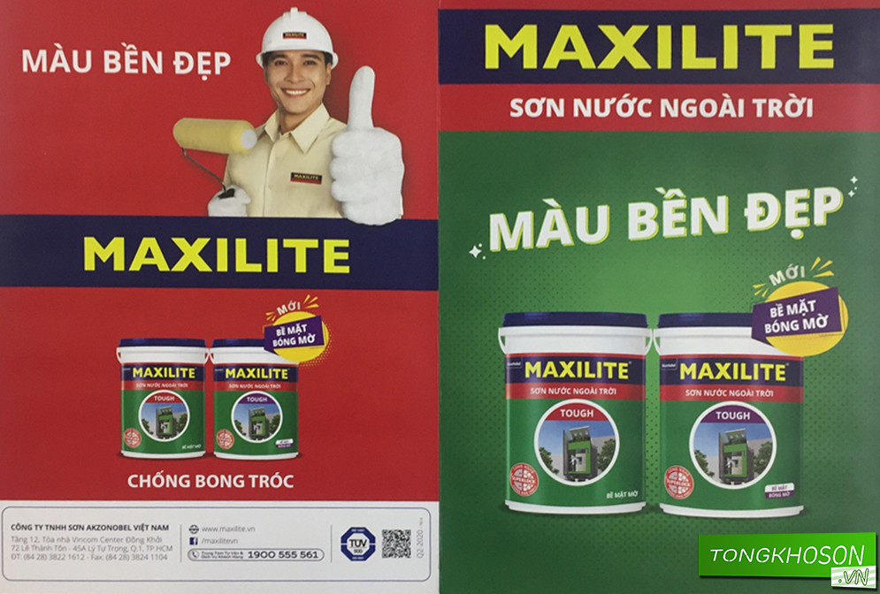 Bìa bảng màu sơn Maxilite ngoài trời