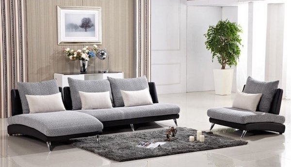 Sử dụng sofa vải đơn giản cho phòng khách