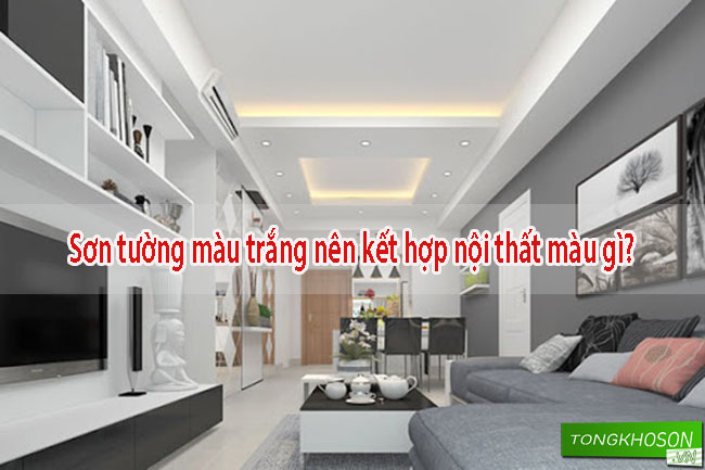 Tường trắng nên kết hợp nội thất màu gì