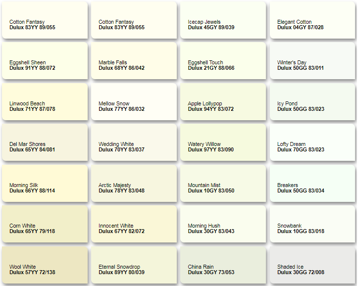 Màu trắng kem sơn Dulux 1