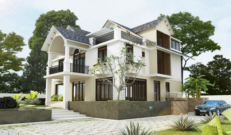 Sơn ngoài trời màu trắng kem