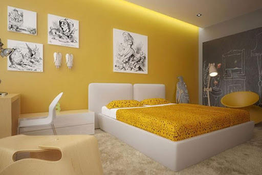 Phòng ngủ vợ chồng sơn màu gì đẹp? màu vàng